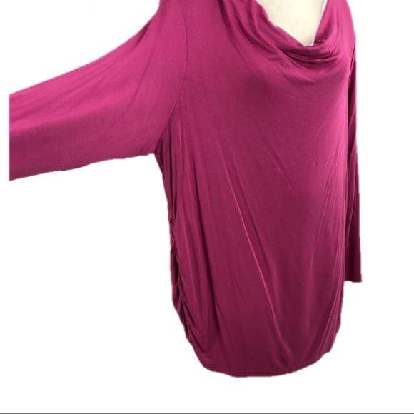 Kate Hill Top Sz 3X Rayon Pink NWT Drape Neck Blouse Long Sleeve - Picture 8 of 11